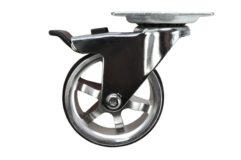 Headbourne 8295E Designer Casters 3 inch Machined Aluminum Mag Designer Caster, 4 Pack - Image 2